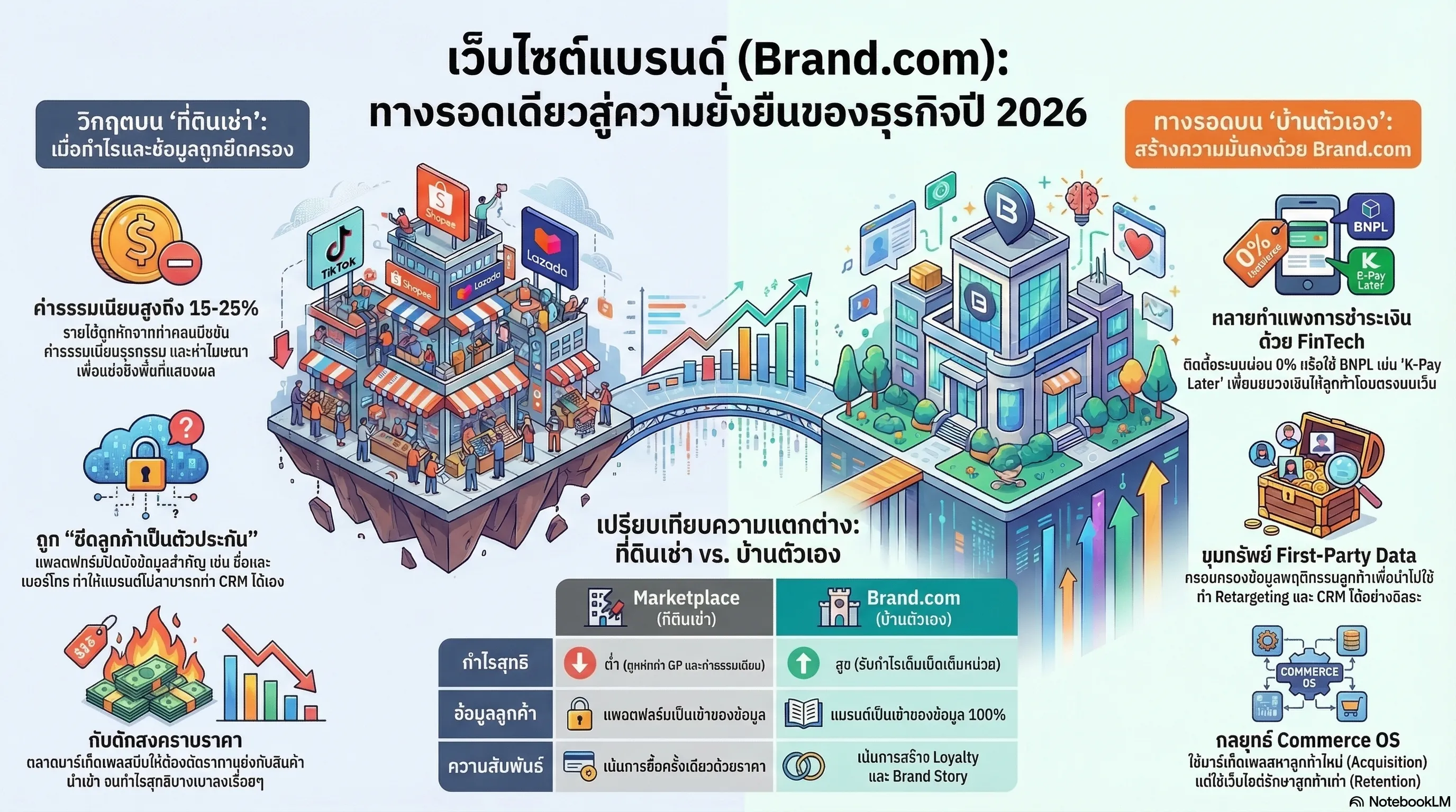 วิกฤตหรือโอกาส? เมื่อ Shopee, Lazada, TikTok มีให้ผ่อนครบจบ... ทำไม "เว็บไซต์แบรนด์" ถึงเป็นทางรอดเดียวในยุค 2026